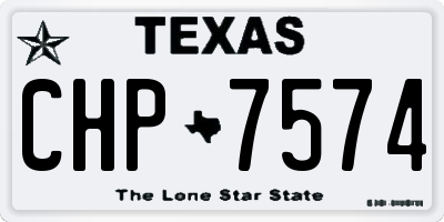TX license plate CHP7574