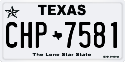 TX license plate CHP7581
