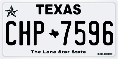 TX license plate CHP7596