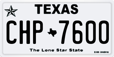 TX license plate CHP7600