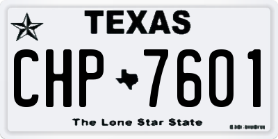 TX license plate CHP7601