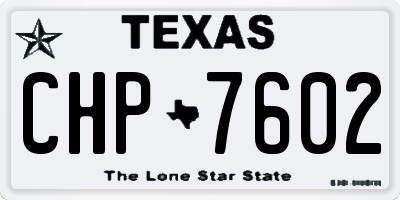 TX license plate CHP7602