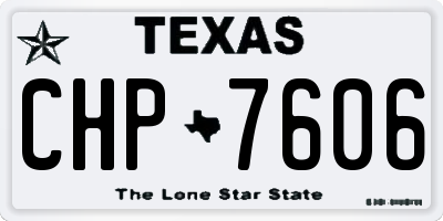 TX license plate CHP7606