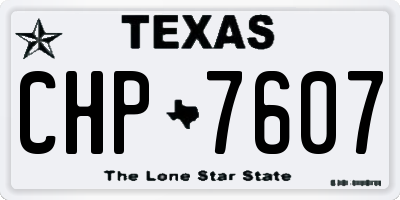 TX license plate CHP7607