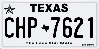 TX license plate CHP7621