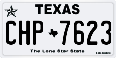 TX license plate CHP7623