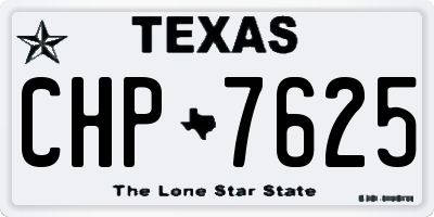 TX license plate CHP7625