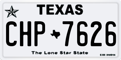 TX license plate CHP7626