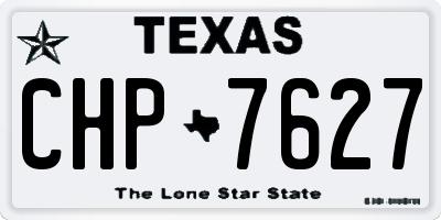 TX license plate CHP7627