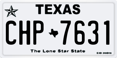 TX license plate CHP7631