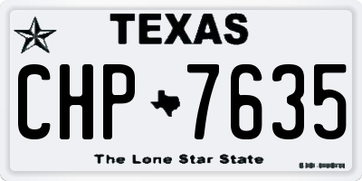 TX license plate CHP7635