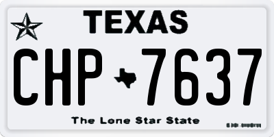 TX license plate CHP7637