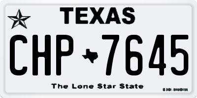 TX license plate CHP7645