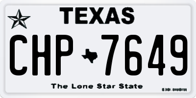 TX license plate CHP7649