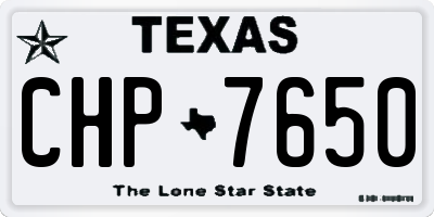 TX license plate CHP7650