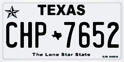 TX license plate CHP7652