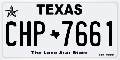 TX license plate CHP7661