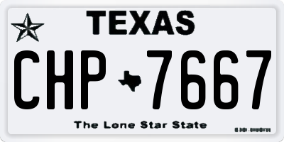 TX license plate CHP7667
