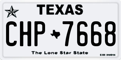 TX license plate CHP7668