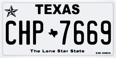 TX license plate CHP7669