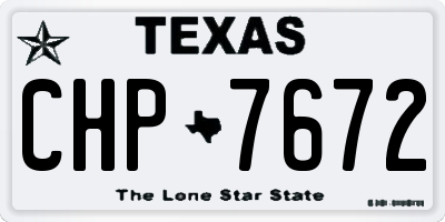 TX license plate CHP7672