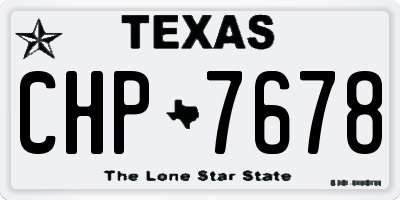 TX license plate CHP7678