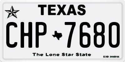 TX license plate CHP7680