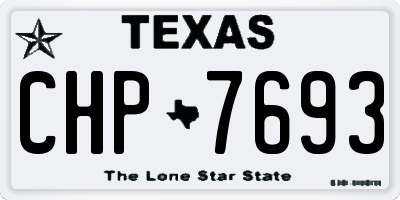 TX license plate CHP7693
