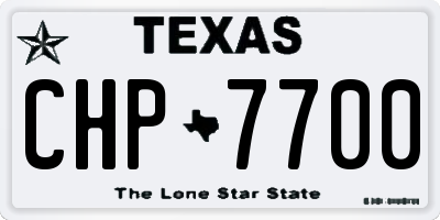 TX license plate CHP7700