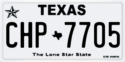 TX license plate CHP7705