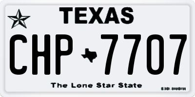 TX license plate CHP7707