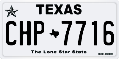 TX license plate CHP7716