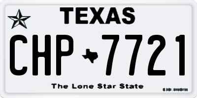 TX license plate CHP7721
