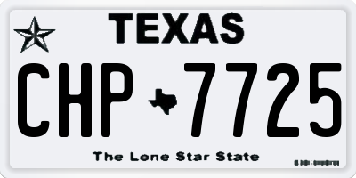 TX license plate CHP7725