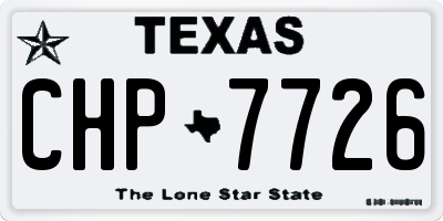 TX license plate CHP7726