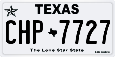 TX license plate CHP7727