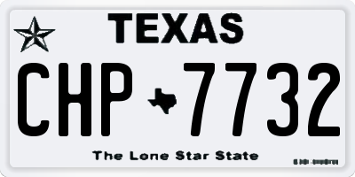 TX license plate CHP7732