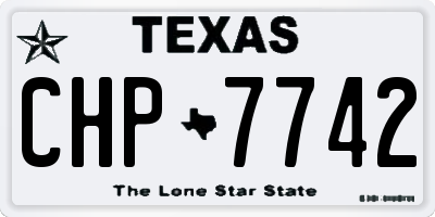 TX license plate CHP7742