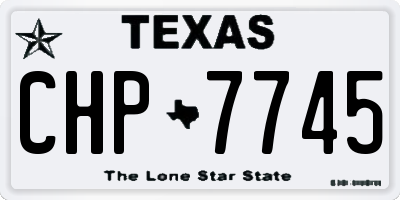 TX license plate CHP7745