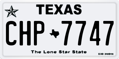 TX license plate CHP7747
