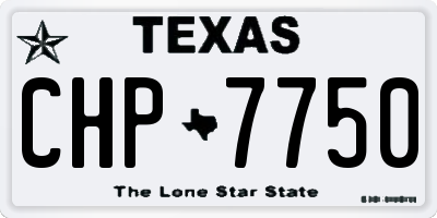 TX license plate CHP7750
