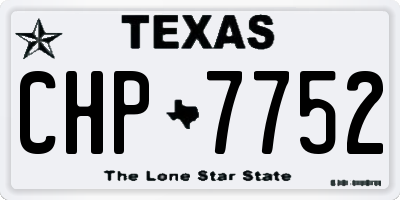 TX license plate CHP7752