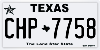 TX license plate CHP7758