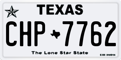 TX license plate CHP7762