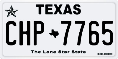 TX license plate CHP7765