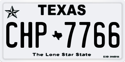 TX license plate CHP7766