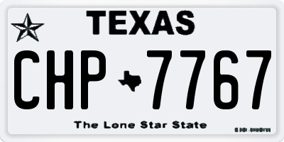 TX license plate CHP7767