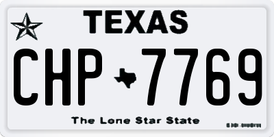 TX license plate CHP7769
