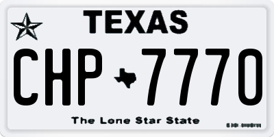 TX license plate CHP7770
