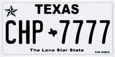 TX license plate CHP7777